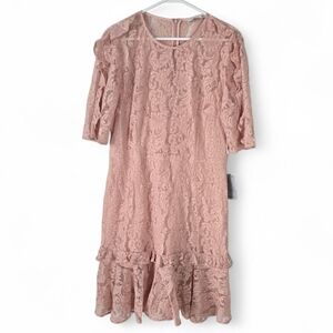 NWT Cooper St Rose Cloud Lace Sheath Dress 12 Ruffles Party Wedding